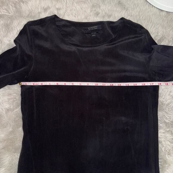 AllSaints Black Neely Silk Dress Size 2 - Picture 10 of 12
